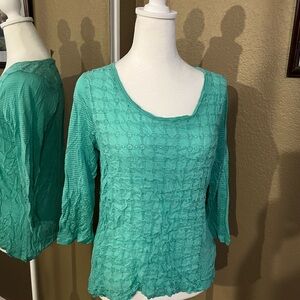 Lucky Brand Women’s Top Blouse Pullover Green Gently Used Size Large